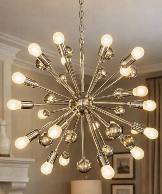 Lampadario Sputnik Vintage Space Age Anni Settanta – Metal, Chrome (photo 6 of 6)