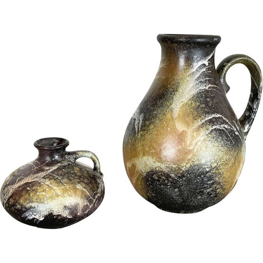 Paire de vases en céramique vintage "Abstract" par Ruscha, Allemagne, années 1960
