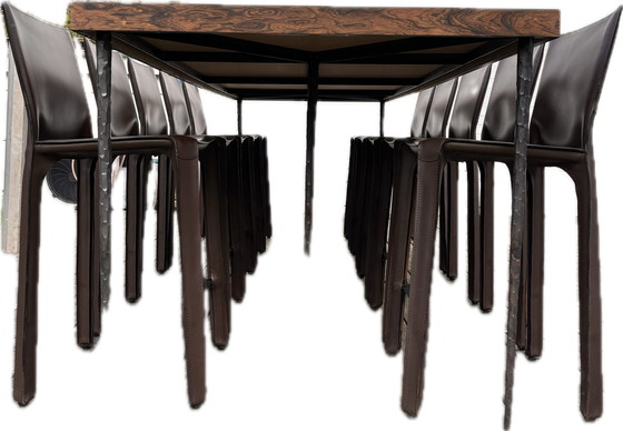 Image 1 of 8 sillas de comedor Cassina CAB 410 y mesa de comedor de palisandro personalizada