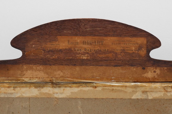 Image 1 of Art Nouveau Wall-Mounted Coat Rack with Framed Watercolors by Cassier, Belgium, 1905