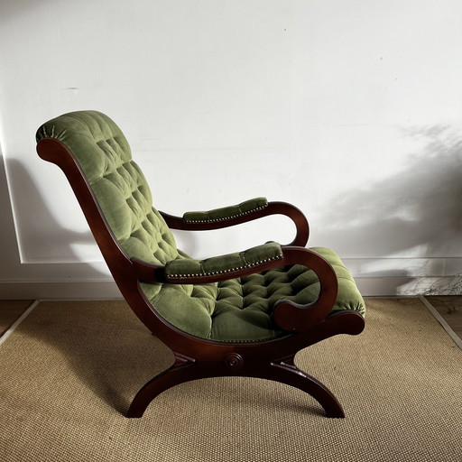 Velvet Chesterfield Armchair