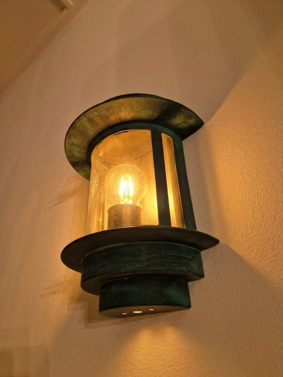 Old outdoor lamp - 1930s style - Art Deco - Germany – Wall lights, Glass, Metal (photo 7 of 11)