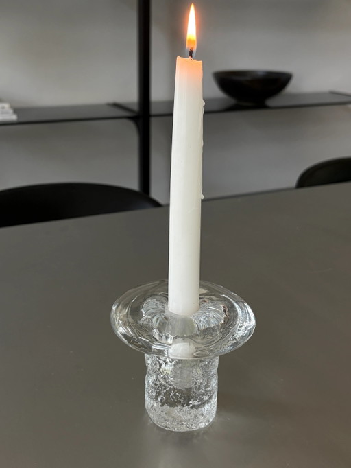 Bougeoir Mid-Century JOSKA Germany en verre givré
