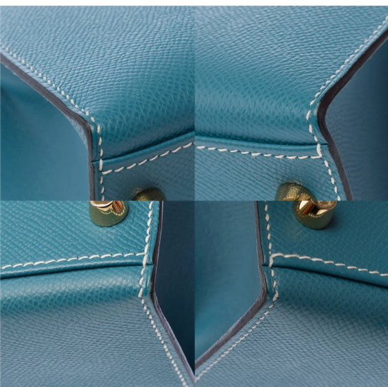 Image 1 of Zak HERMES Kelly 32 en Cuir Bleu - 103329