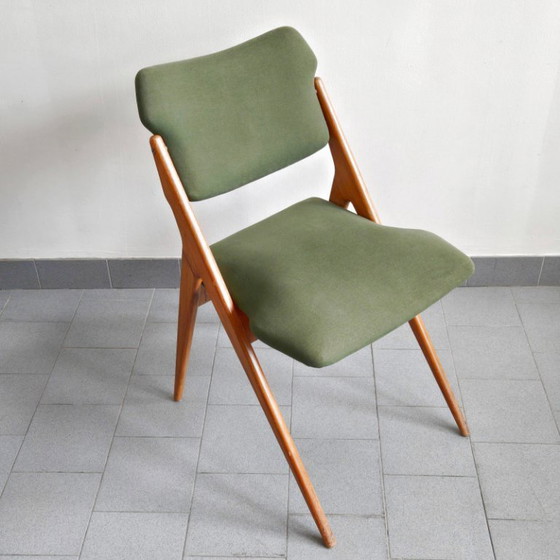 Image 1 of Vintage 1950s Chair with Compass Legs by Gerard Guermonprez, Godfrid Edition, 1950s