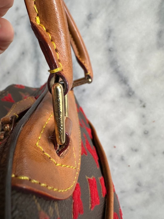 Image 1 of Borsa Louis Vuitton rouge monogramma Tuffage Deauville