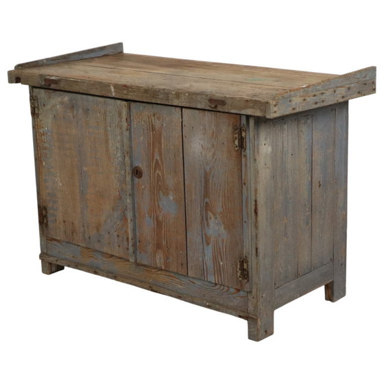 Image 1 of Characterful Old Blue Workbench Sideboard