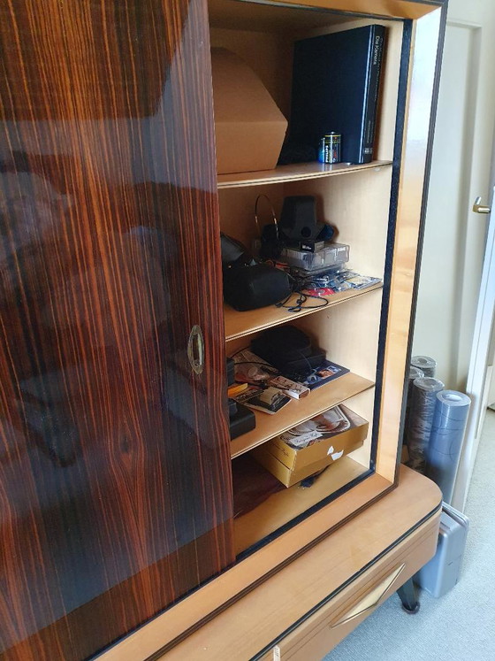 Meuble de salon vintage, Vaisseliers, Bois, Verre, Marron (photo 4 sur 5)