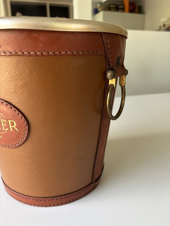 Image 1 of Vintage Gauthier champagnekoeler met leer 