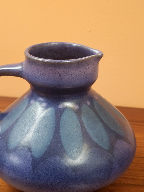 Vintage Ceramic Ear Vase Purple Green (photo 5 of 6)