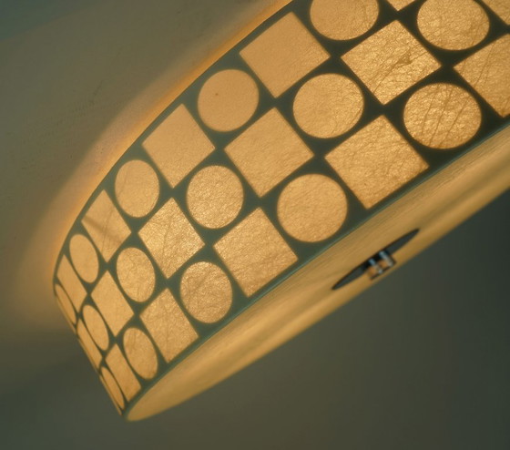 Mid Century Modern Cocoon Ceiling Lamp Op Art Pattern 1960s Goldkant Fritz Wauer – Ceiling lights, Plastic (photo 3 of 14)