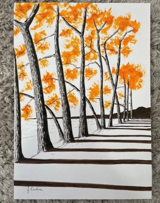 Image 1 of Encre sur papier blanc 30x21cm