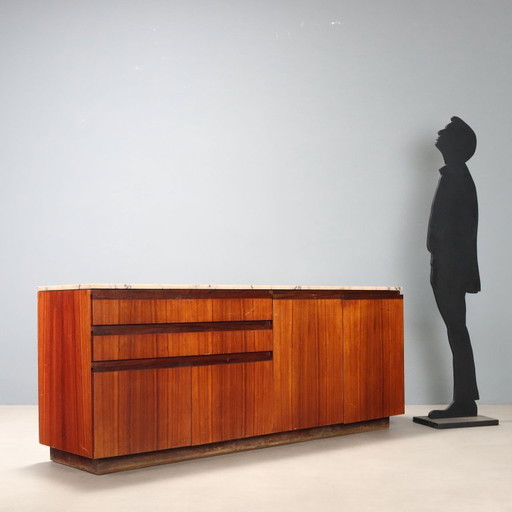Buffet des années 1960 en bois et marbre – dressoirs, Wood (photo 2 of 12)