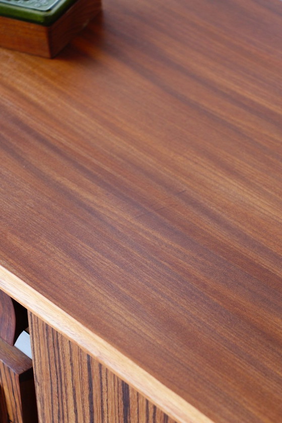 Image 1 of Zebrano Scandinavisch dressoir - Vintage jaren 60 buffet