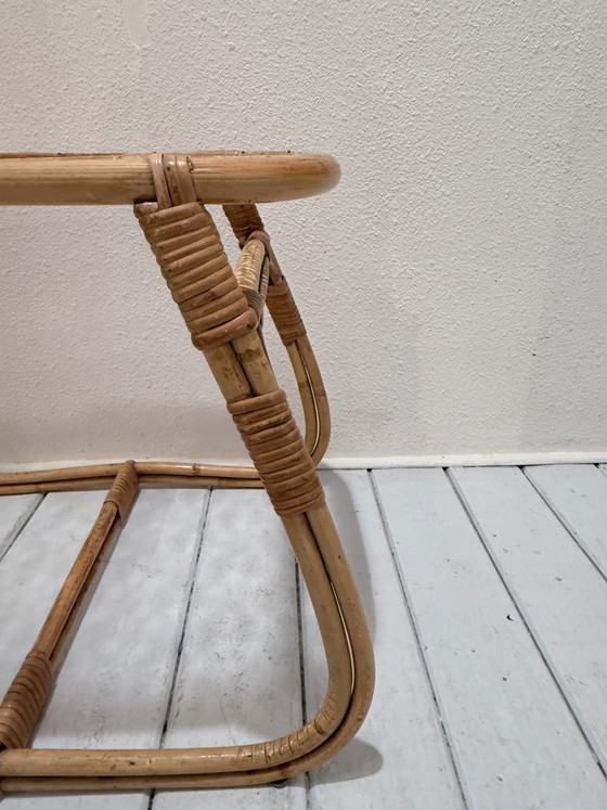 Tavolino vintage Rohe Noordwolde con vetro strutturato – Rohé Noordwolde, Tavolini da caffè, Rattan (photo 6 of 9)