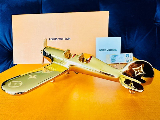Deel gloednieuwe Louis Vuitton GI1158 vliegtuig presse-papier, vliegtuigsculptuur LV LV1854