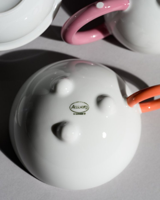 Image 1 of Matteo Thun “Tea for One” Porcelain Full Set Arzberg Postmodern Design Memphis