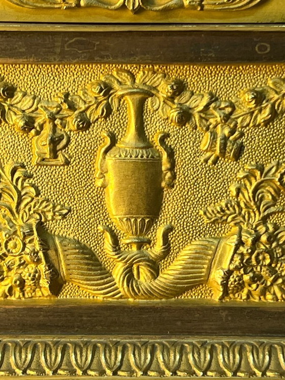 Image 1 of Empire Period Clock Gilt Bronze Art and Science Attributes