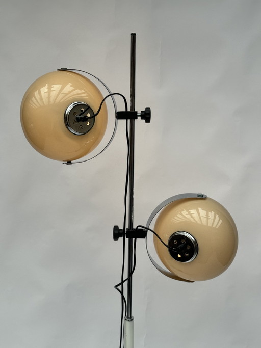 Vintage Dijkstra Doppelpilz-Stehlampe – Space Age Mid-Century Modern, verstellbar