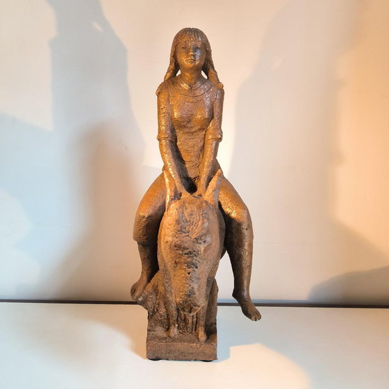 Artista Scuola di Liegi, Ragazza con asino, 1970, Terracotta – Sculture, Ceramic (photo 4 of 12)