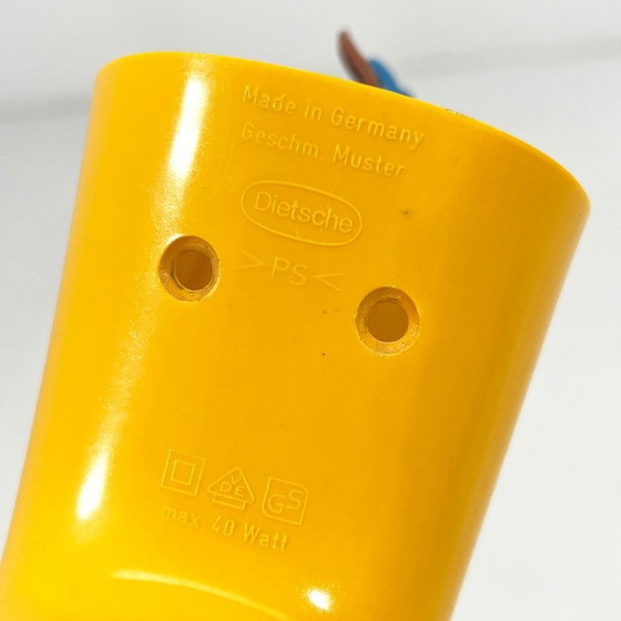 Image 1 of Lampada da parete gialla in vetro e plastica di Dietsche Germania, anni '80