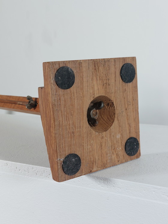 Image 1 of Porte-chapeau ancien français en bois, hauteur réglable, style Art déco