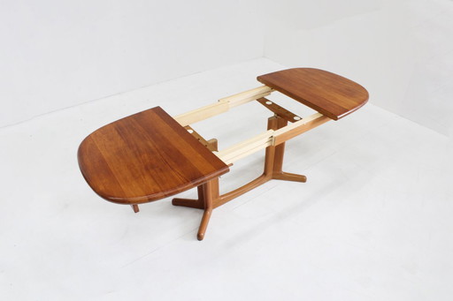 Vintage Danish oval extendable dining table, solid teak