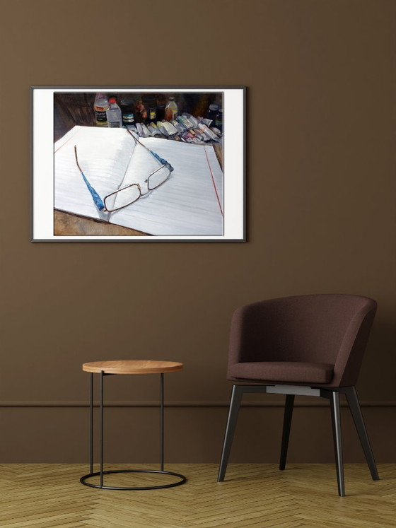 Pittura a Olio Originale Arte Moderna Simbolismo Gli Occhiali di Papà – Dipinti e disegni, Canvas (photo 2 of 7)