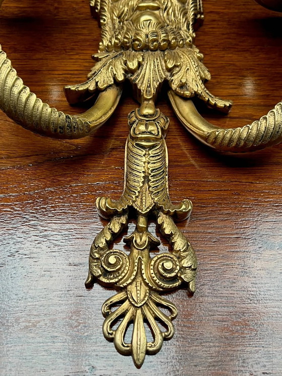 Een paar massief verguld bronzen wandlampen. (photo 5 of 5)