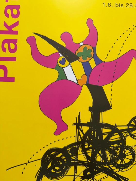 Niki de Saint Phalle (1930–2002), Cartel de exposición con Jean Tinguely, 2005, Impreso en Alemania – Pósters (photo 8 of 11)