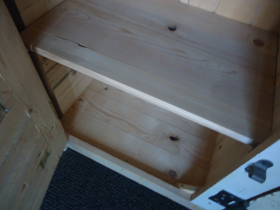 Image 1 of 1x grand buffet en bois de récupération, beige avec couleurs d'accent