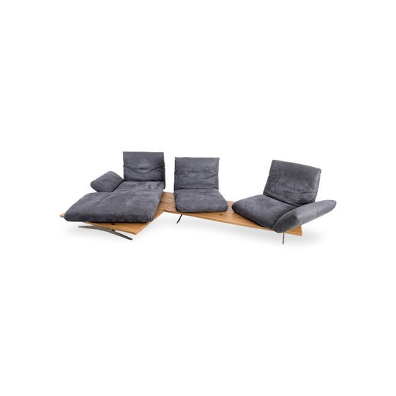 Image 1 of Originele Koinor Schwof hoekbank, designbank Bison 69, blauw leer