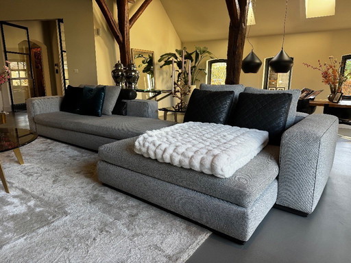 Minotti sofa gray with lounge section
