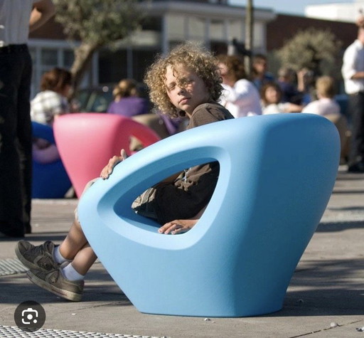LONC Seaser Design-Loungesessel + Hocker / Teaser – Hellblau