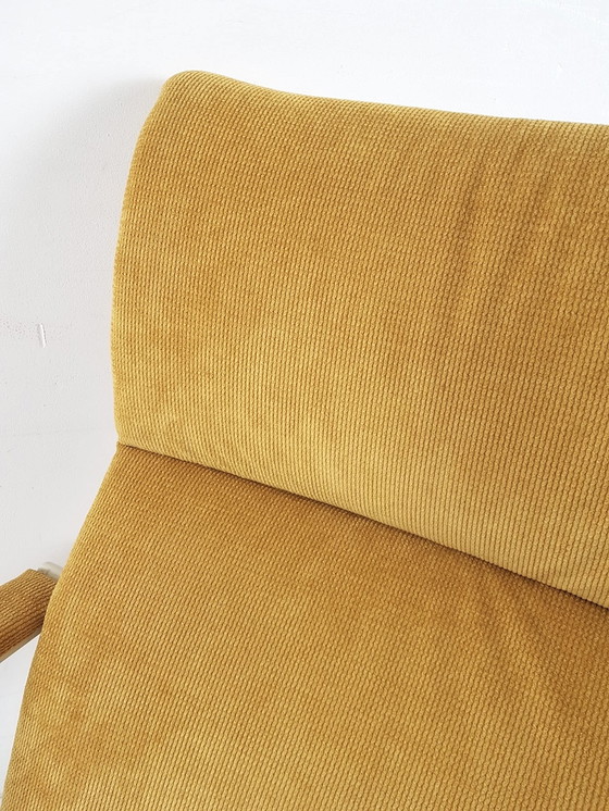 Image 1 of Vintage Artifort armchair yellow rib newly upholstered F142