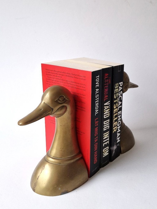 Set of copper duck bookends - 70s