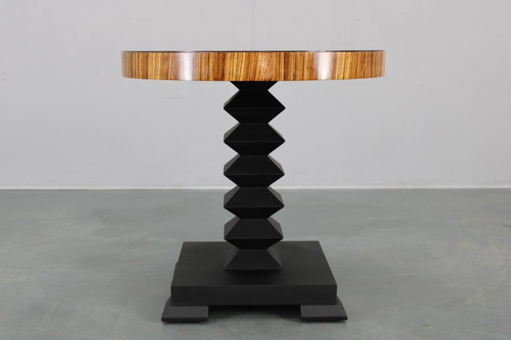 Image 1 of 980s Czechoslovakian Cubist Style Side Table, Veneer and Solid Wood