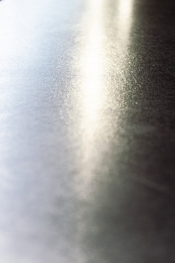 Image 1 of late 90s full stainless steel/brushed steel dining table