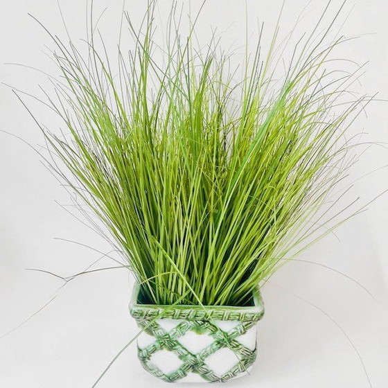 Image 1 of Maceta a cuadros verdes y blancos de Carstens Tönnieshof, década de 1960, Alemania Occidental