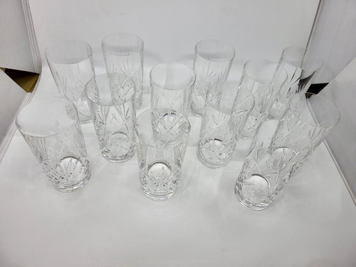 Crystal water glasses from Paris, France, 1970, set of 14