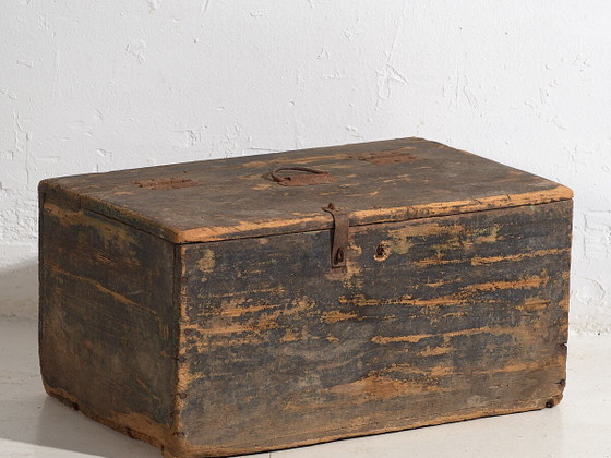 Antique cobalt blue ammunition trunk (c.1900) #64 – Chest of drawers, Rustic (photo 2 of 34)