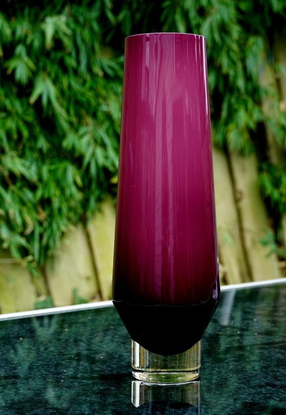 Image 1 of XXL Amethyst Purple Glass Vase - Hand-blown Quality