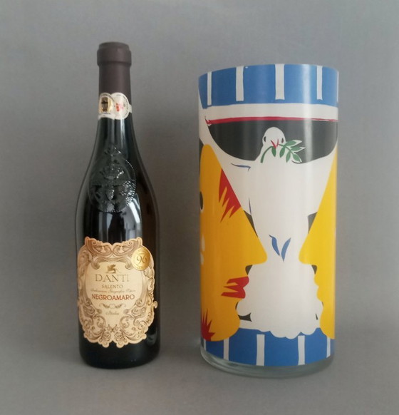 Image 1 of Paul Giovanopulos - enorme vaso artistico in vetro postmoderno/astratto Ritzenhoff Germania ca. 1990