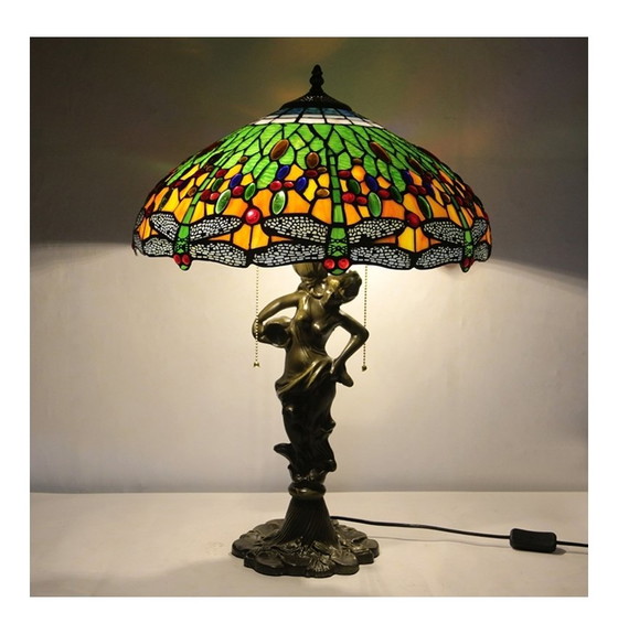 Image 1 of Prachtige vintage Tiffany-stijl tafellamp 63x45