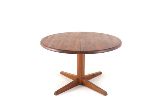 Image 1 of Table ronde de salle à manger danoise 'Lunde' en teck massif vintage