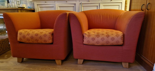 2x Jan des Bouvrie fautuils red-orange