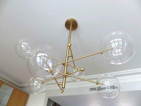 Image 1 of Sospensione in ottone e vetro borosilicato "RD15 6 ARMS" design Schwung