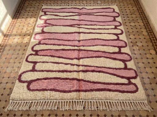 Alfombra auténtica de lana natural hecha a mano con el patrón Atlas, 150/250 cm.