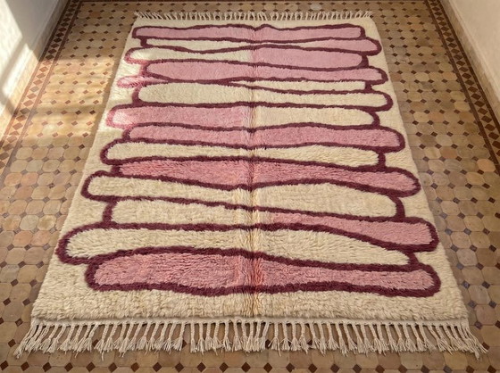 Image 1 of Alfombra auténtica de lana natural hecha a mano con el patrón Atlas, 150/250 cm.