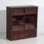 Antico mobile da tè giapponese (cha tansu) con ante scorrevoli in vetro – Periodo Taisho–Showa (c.1920–1950) (photo 7 of 40)